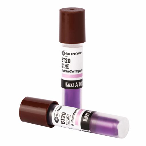 BT20-1-1 Biological indicator steam sterilisation Thailand — Terragene Bionova BT220 and BT20, Geobacillus stearothermophilus, 3h and 24h readout. From BCST.