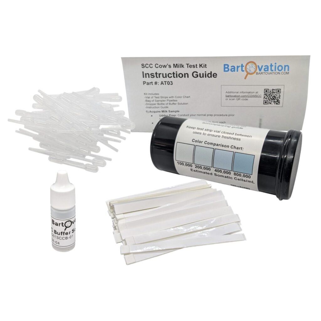 Bartovation SCC cows milk test strips for subclinical mastitis screening and milk quality monitoring — available in Thailand from BCST